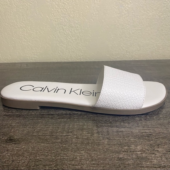 Calvin Klein Shoes - Calvin Klein White Slip-On Sandal Size 6.5